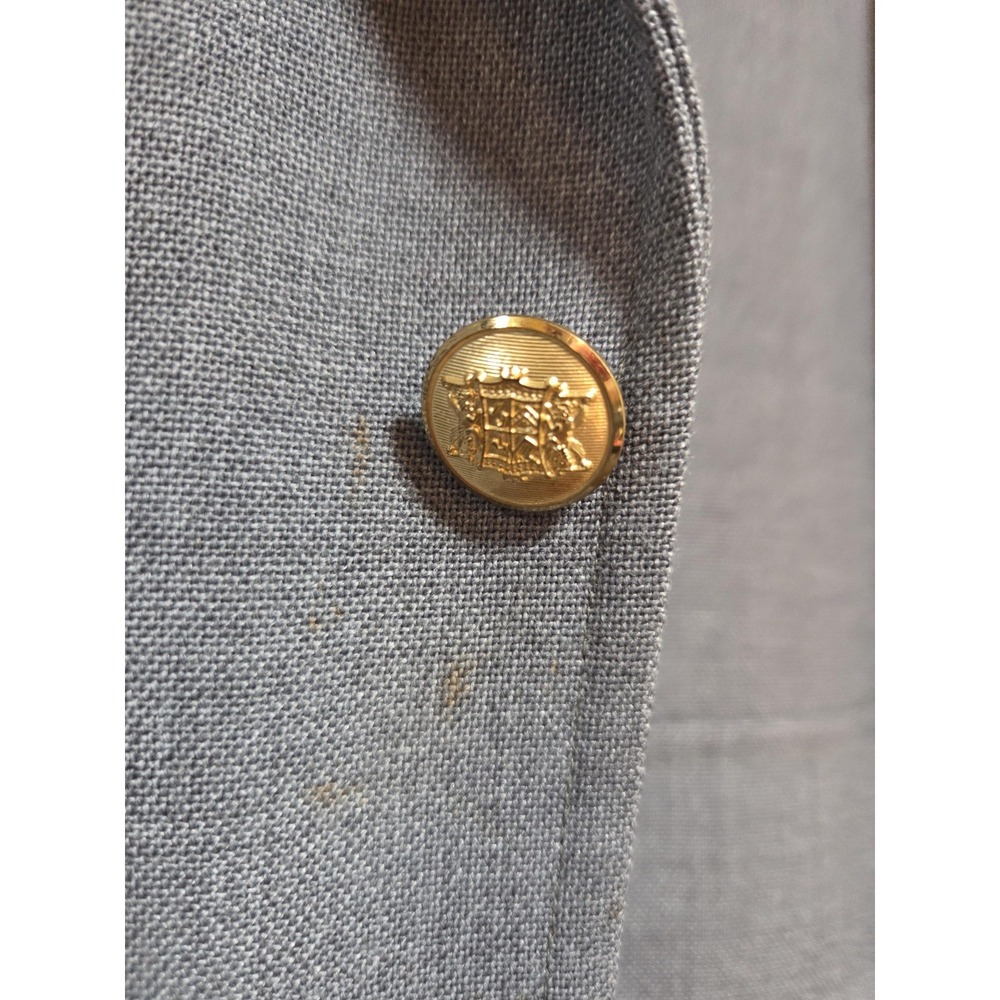 Vintage John Weitz Blazer Mens 44 Blue Palm Beach Gold Button Sport Coat USA 90s - Picture 4 of 10